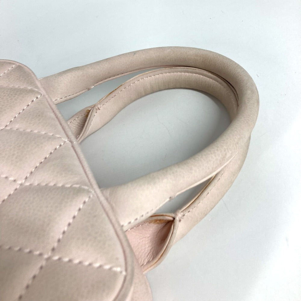 CHANEL Matelasse Quilted CC Coco Mark Logo Bag with Fringe and Tassel, Mini Boston Bag, Nubuck Leather, Women's, Light Pink