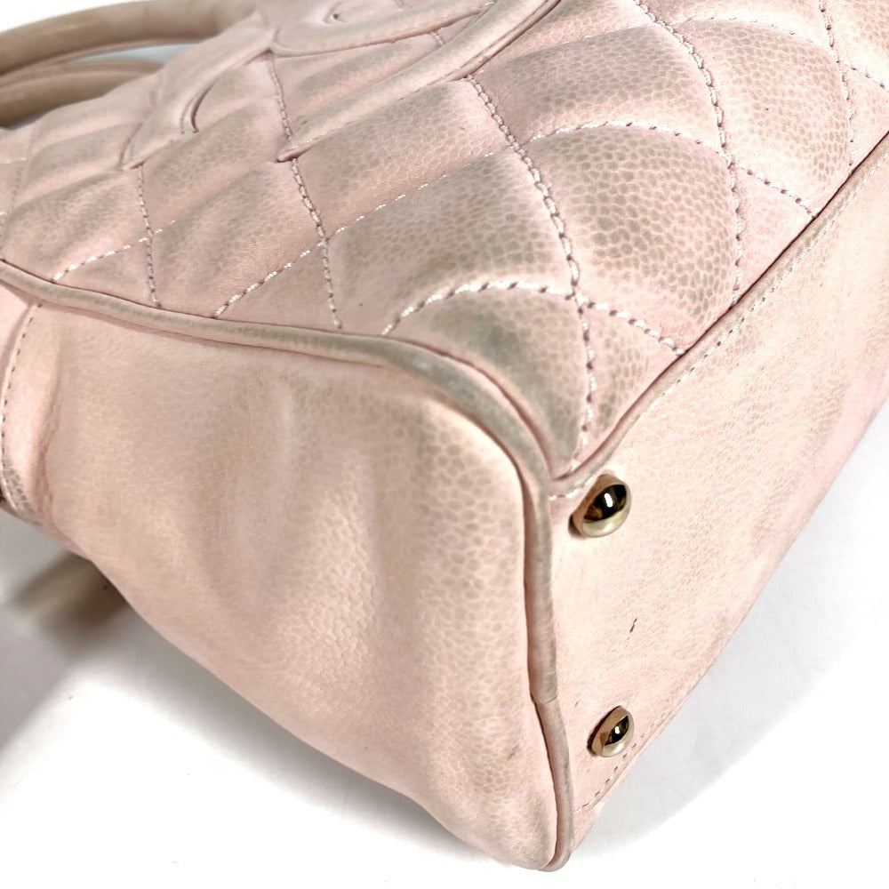 CHANEL Matelasse Quilted CC Coco Mark Logo Bag Fringe Tassel Mini Boston Bag Handbag Nubuck Women's Light Pink