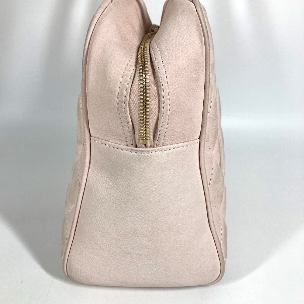 CHANEL Matelasse Quilted CC Coco Mark Logo Bag with Fringe and Tassel, Mini Boston Bag, Nubuck Leather, Women's, Light Pink