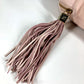 CHANEL Matelasse Quilted CC Coco Mark Logo Bag Fringe Tassel Mini Boston Bag Handbag Nubuck Women's Light Pink