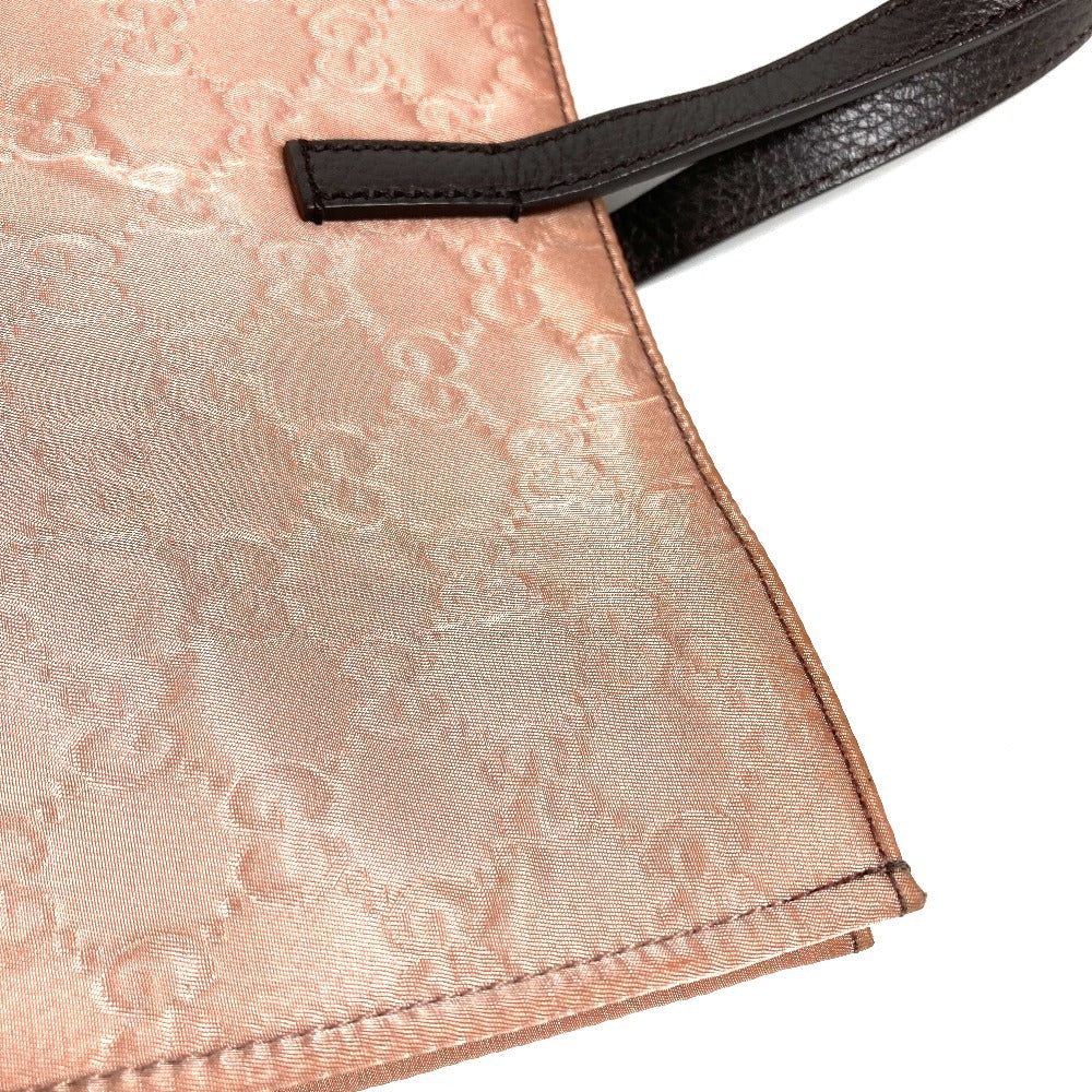 GUCCI GG logo vertical tote bag, nylon/leather handbag, unisex, pink beige