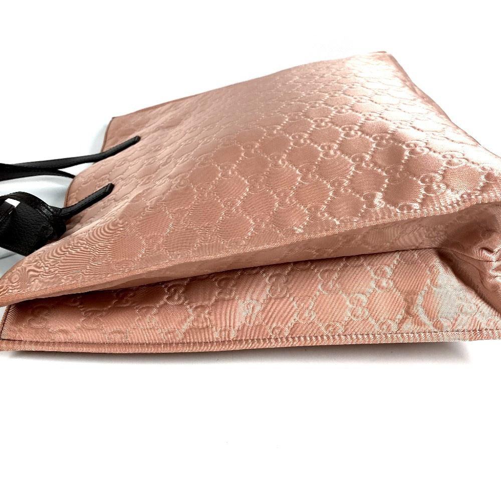 GUCCI GG logo vertical tote bag, nylon/leather handbag, unisex, pink beige
