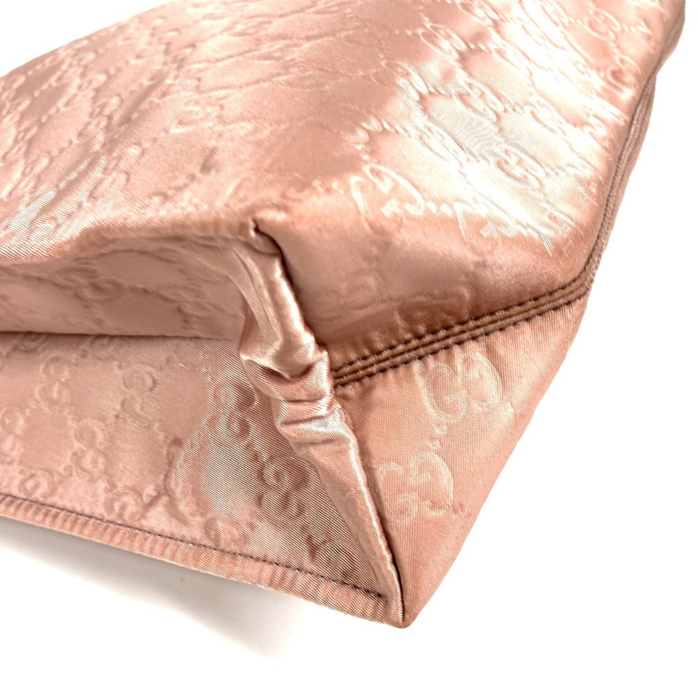 GUCCI GG logo vertical tote bag, nylon/leather handbag, unisex, pink beige