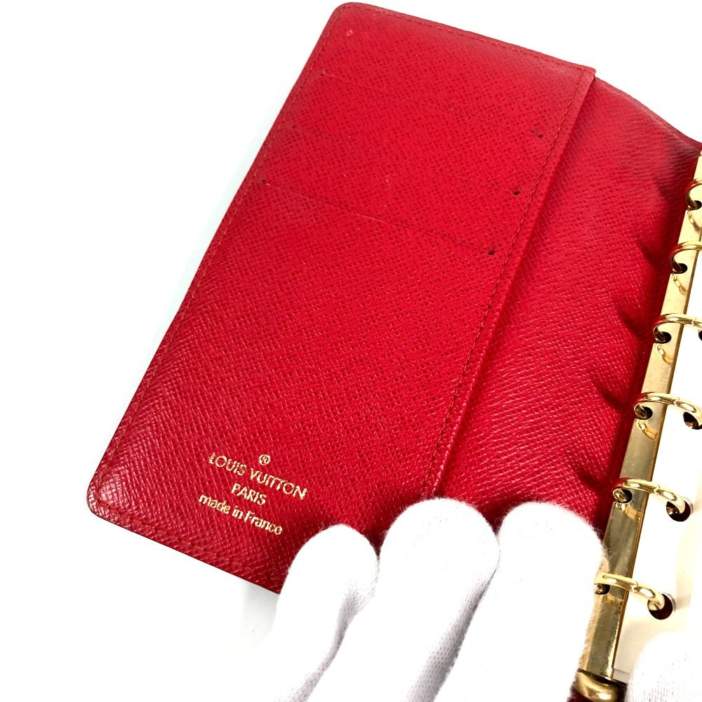 LOUIS VUITTON R21040 ダミエ アジェンダPM T＆B ロゴ システム手帳 ステーショナリー 手帳カバー ダミエキャンバス ユニセックス エベヌ ブラウン
