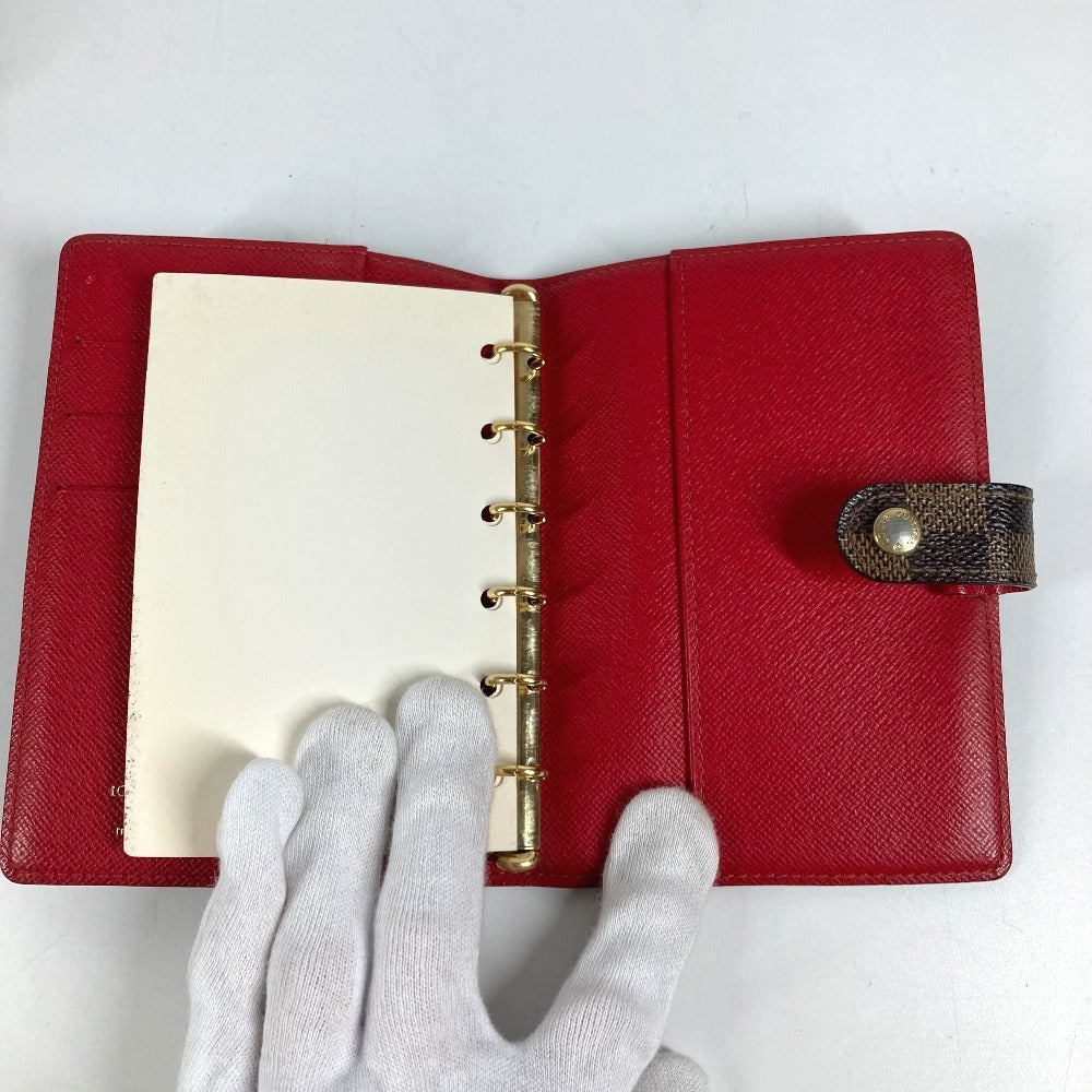 LOUIS VUITTON R21040 ダミエ アジェンダPM T＆B ロゴ システム手帳 ステーショナリー 手帳カバー ダミエキャンバス ユニセックス エベヌ ブラウン