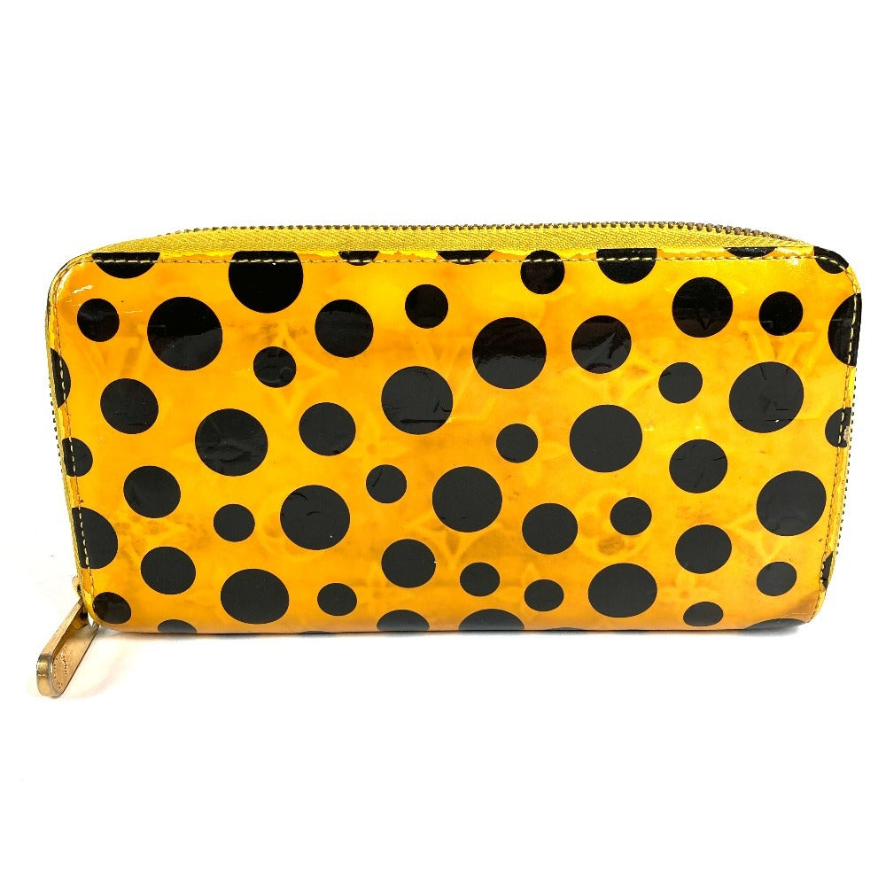 LOUIS VUITTON M91571 Dot Infinity Yayoi Kusama Polka Dot Zippy Wallet, Long Wallet with Round Zipper, Patent Leather, Women's, Yellow