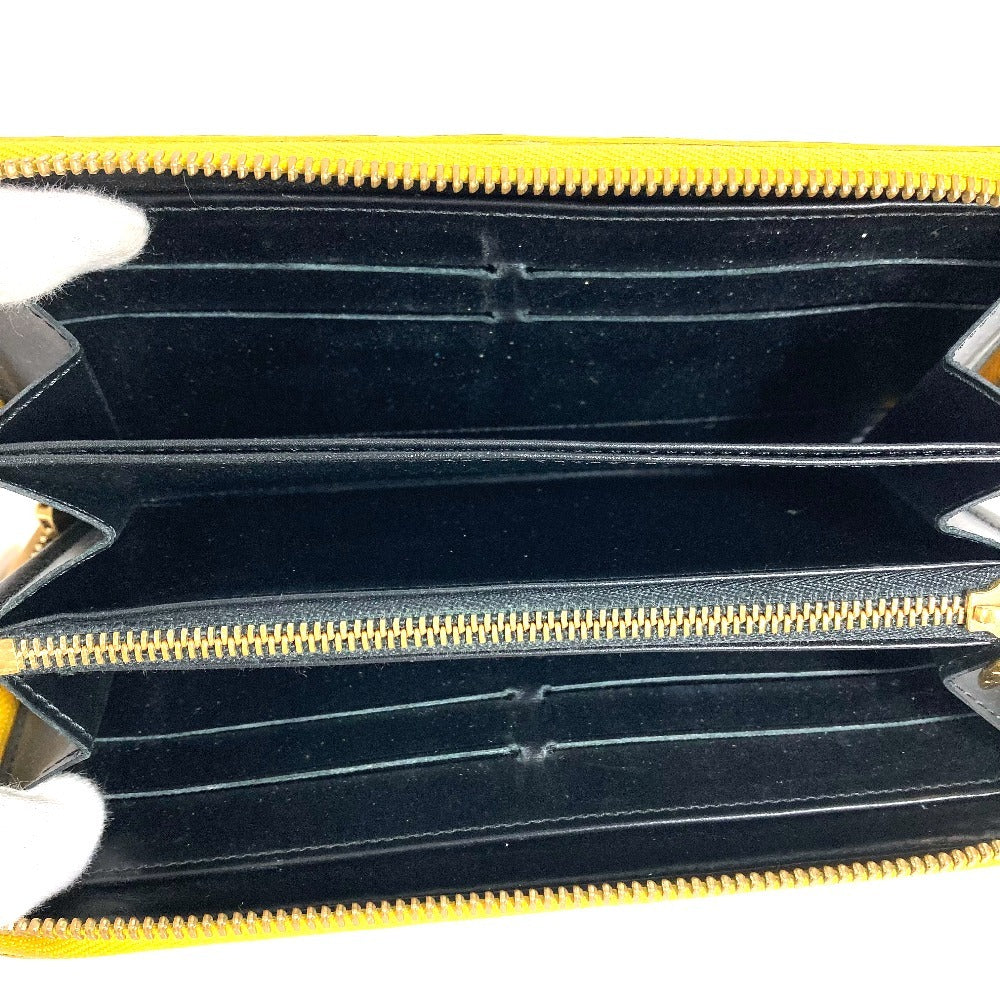 LOUIS VUITTON M91571 Dot Infinity Yayoi Kusama Polka Dot Zippy Wallet, Long Wallet with Round Zipper, Patent Leather, Women's, Yellow