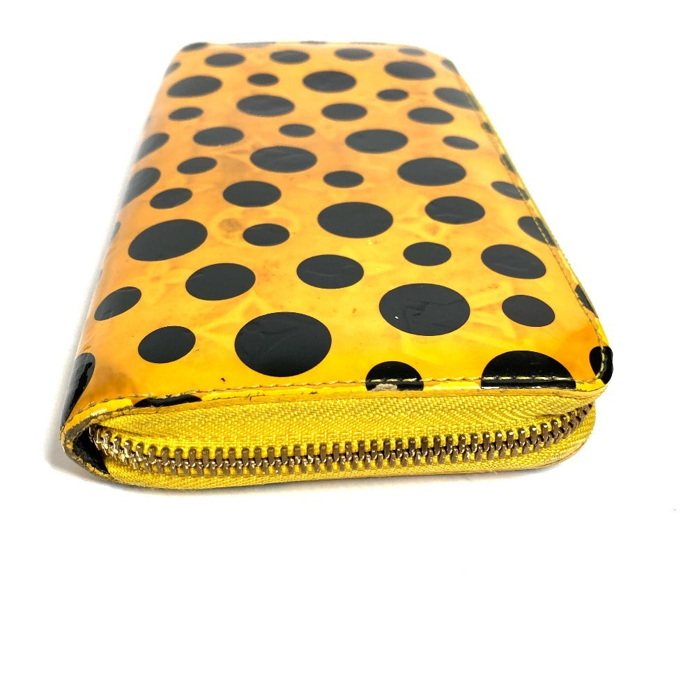 LOUIS VUITTON M91571 Dot Infinity Yayoi Kusama Polka Dot Zippy Wallet, Long Wallet with Round Zipper, Patent Leather, Women's, Yellow