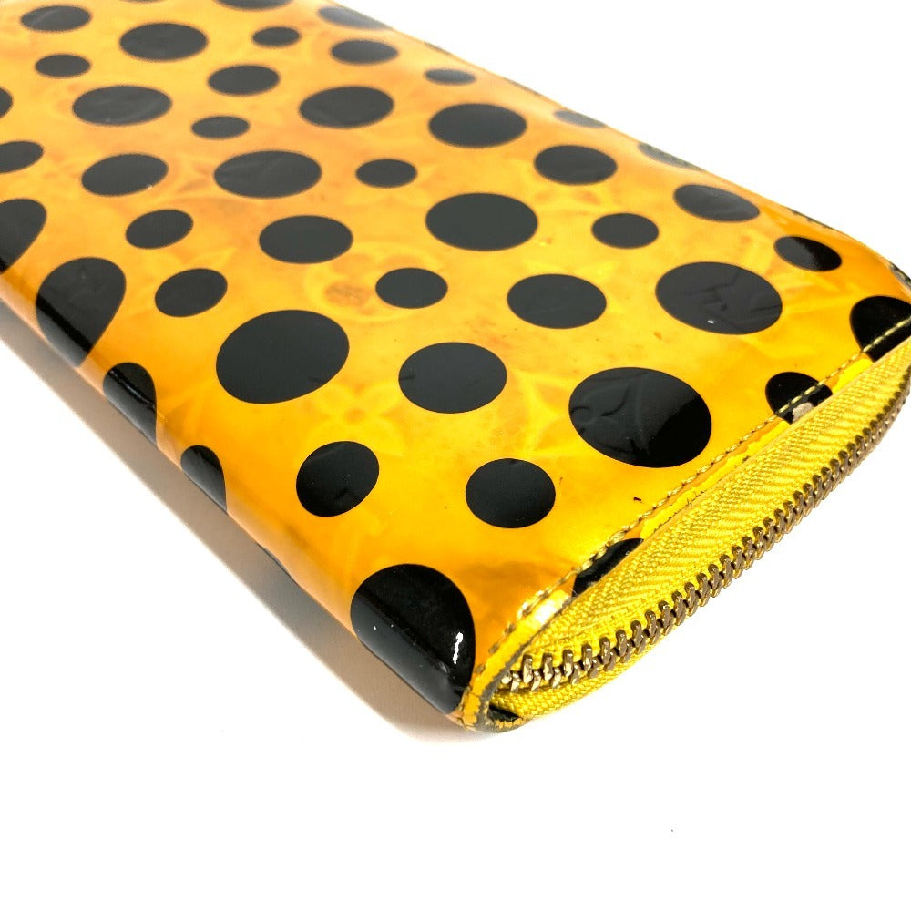 LOUIS VUITTON M91571 Dot Infinity Yayoi Kusama Polka Dot Zippy Wallet, Long Wallet with Round Zipper, Patent Leather, Women's, Yellow