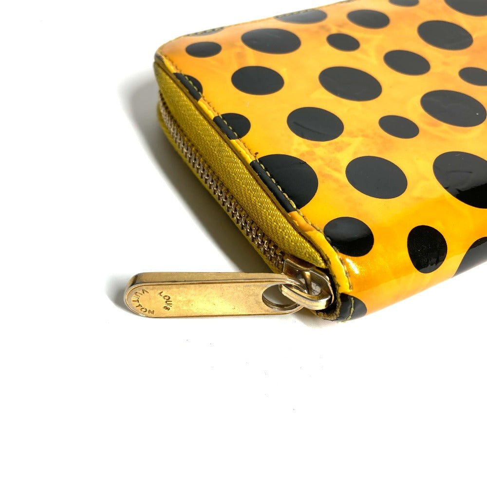 LOUIS VUITTON M91571 Dot Infinity Yayoi Kusama Polka Dot Zippy Wallet, Long Wallet with Round Zipper, Patent Leather, Women's, Yellow