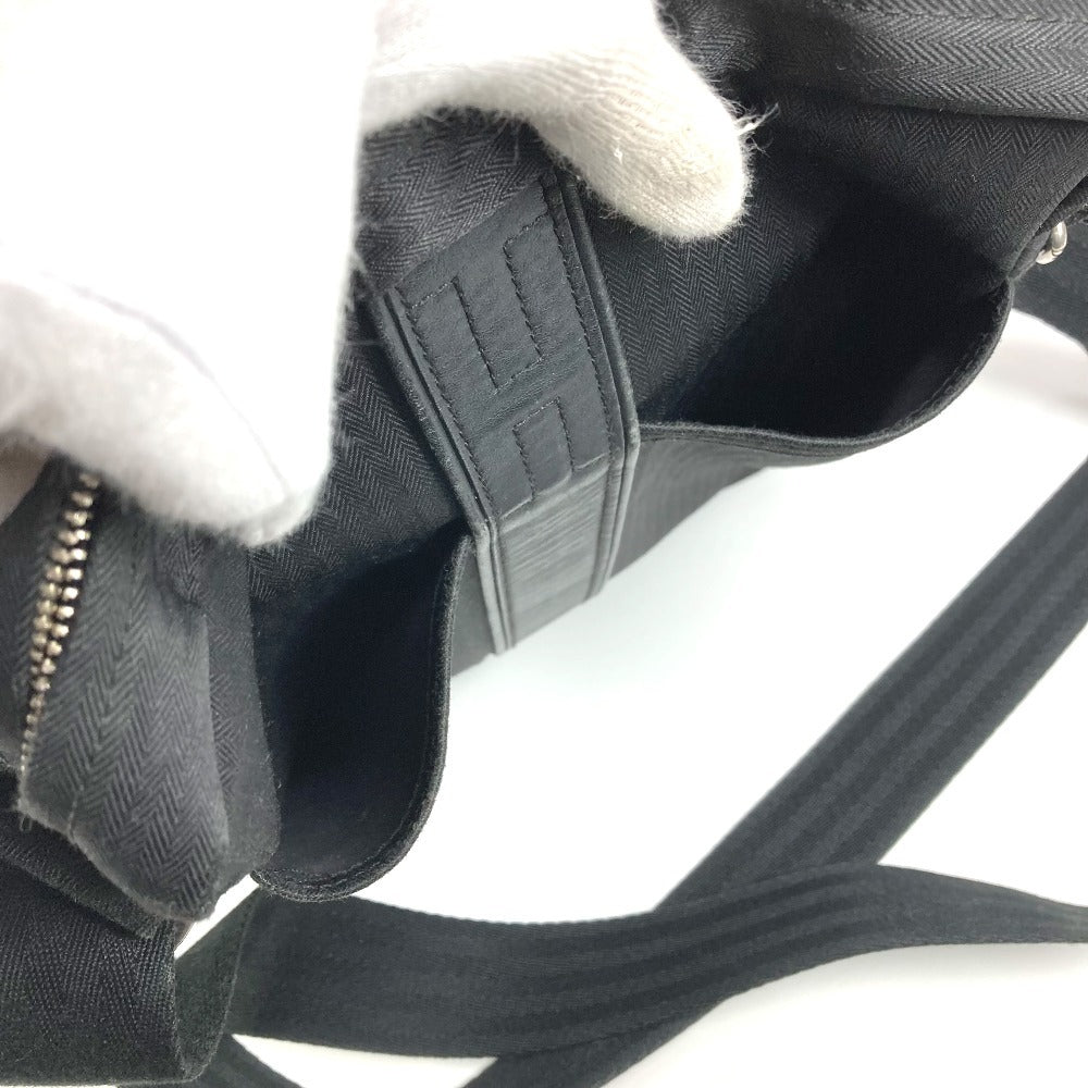 HERMES アカプルコ バンドリエール PM カバン 斜め掛け ポシェット ショルダーバッグ キャンバス ユニセックス ブラック