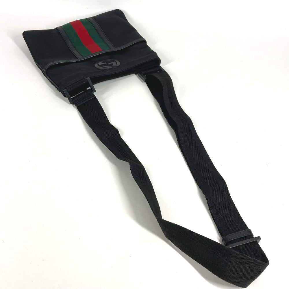 GUCCI 181068 シェリーライン GG カバン 斜め掛け ポシェット ショルダーバッグ ユニセックス ブラック