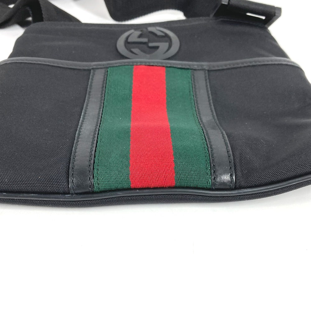 GUCCI 181068 シェリーライン GG カバン 斜め掛け ポシェット ショルダーバッグ ユニセックス ブラック