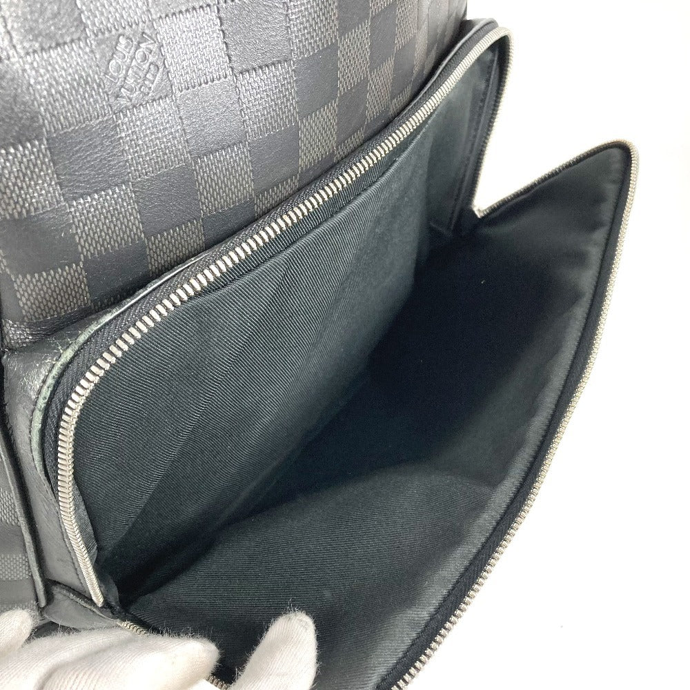 LOUIS VUITTON N40306 Damier Infini Canvas Backpack, Unisex, Damier Infini Leather, Onyx and Black