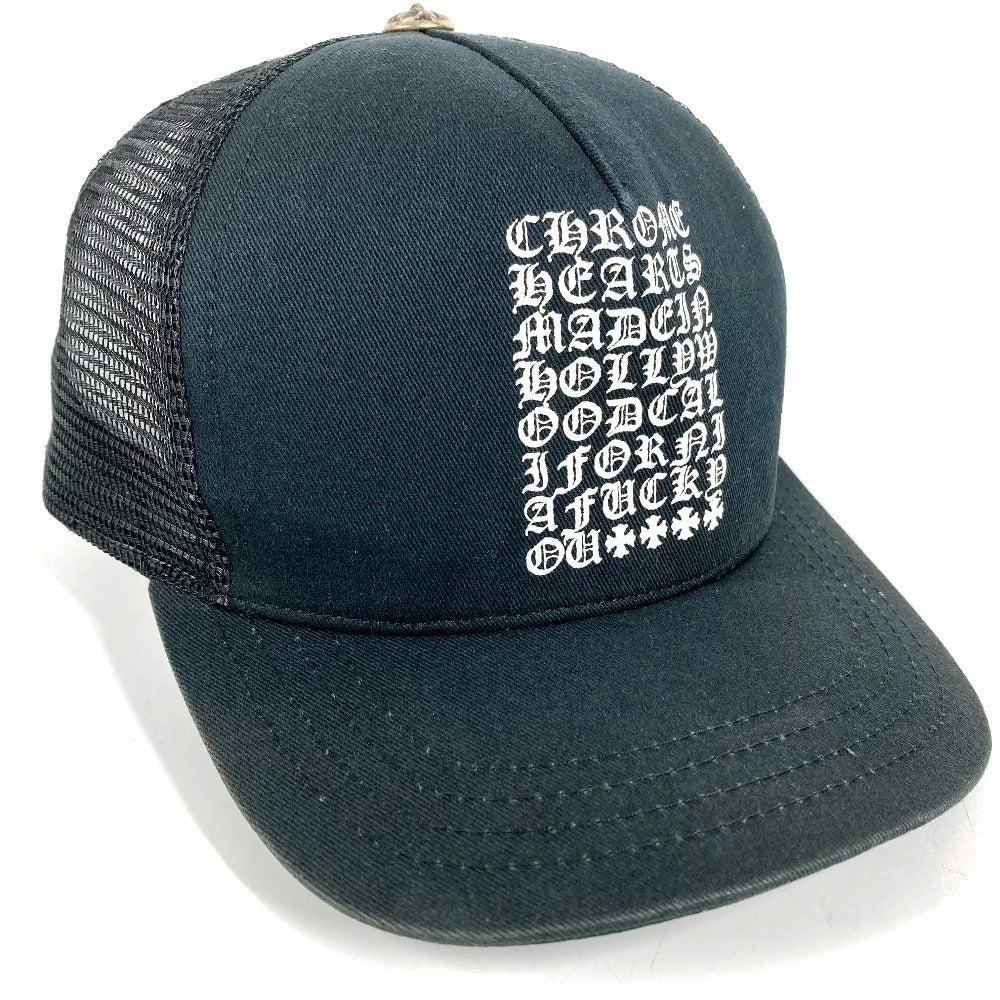 CHROME HEARTS ロゴ バイカラー メッシュ 帽子 キャップ帽 ベースボール メッシュ キャップ コットン ユニセックス ブラック