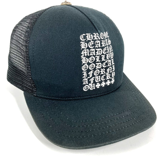 CHROME HEARTS โลโก้ ทูโทน หมวกตาข่าย หมวกแก๊ป เบสบอลตาข่าย ผ้าฝ้าย ใส่ได้ทั้งชายและหญิง สีดำ