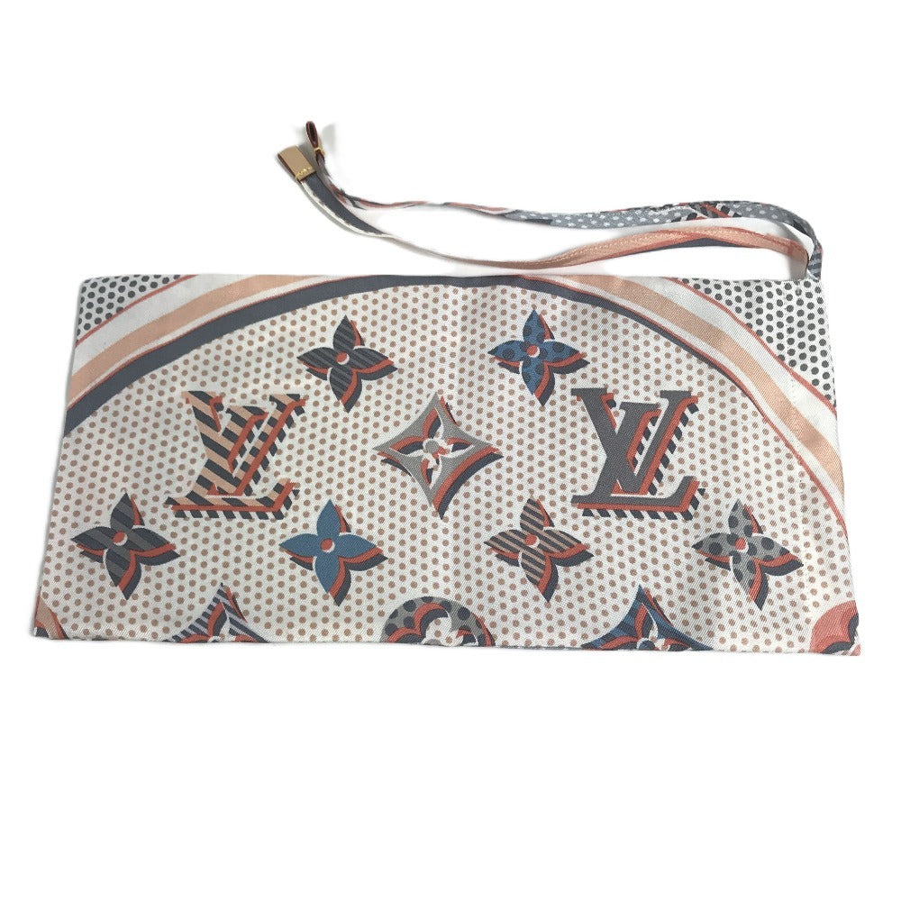 LOUIS VUITTON GI0614 ナイトグッズ 睡眠用 モノグラム アイマスク・ブルーシェル ポーチセット 巾着ポーチ アイマスク シルク ユニセックス ピンク系