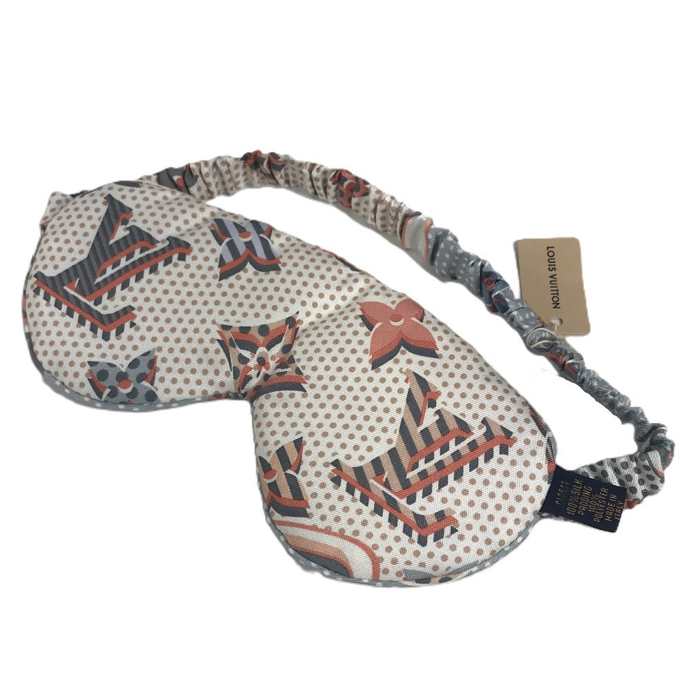 LOUIS VUITTON GI0614 ナイトグッズ 睡眠用 モノグラム アイマスク・ブルーシェル ポーチセット 巾着ポーチ アイマスク シルク ユニセックス ピンク系