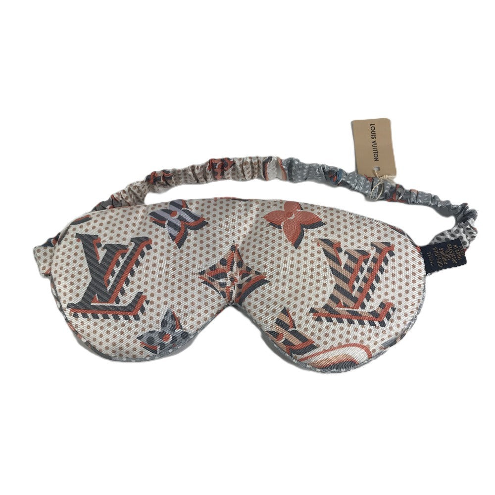 LOUIS VUITTON GI0614 ナイトグッズ 睡眠用 モノグラム アイマスク・ブルーシェル ポーチセット 巾着ポーチ アイマスク シルク ユニセックス ピンク系