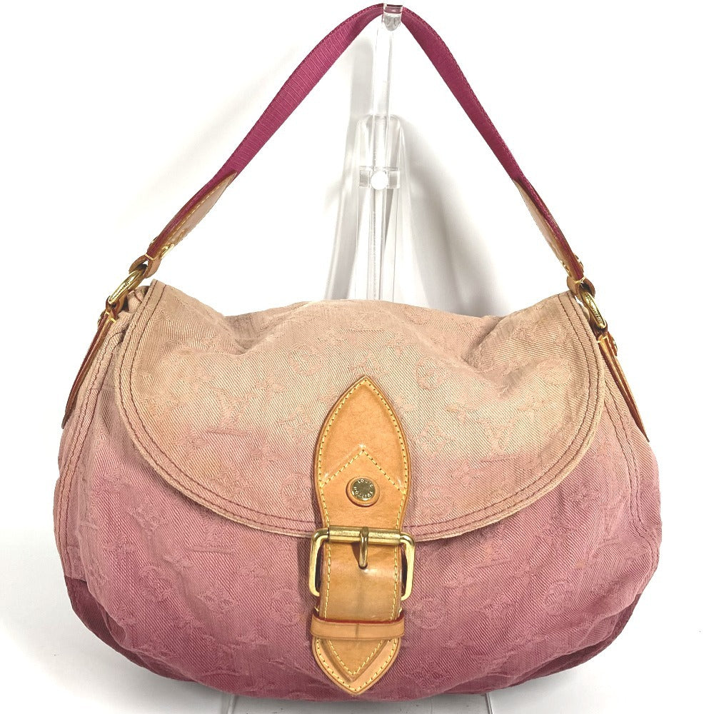 LOUIS VUITTON M40417 Monogram Denim Sunray Flap Shoulder Bag in Monogram Denim Canvas, Women's, Rouge Fauvist Pink