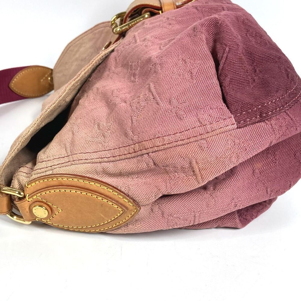 LOUIS VUITTON M40417 Monogram Denim Sunray Flap Shoulder Bag in Monogram Denim Canvas, Women's, Rouge Fauvist Pink