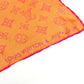 LOUIS VUITTON モノグラム ロゴ ネオンカラー スカーフ シルク ユニセックス オレンジ