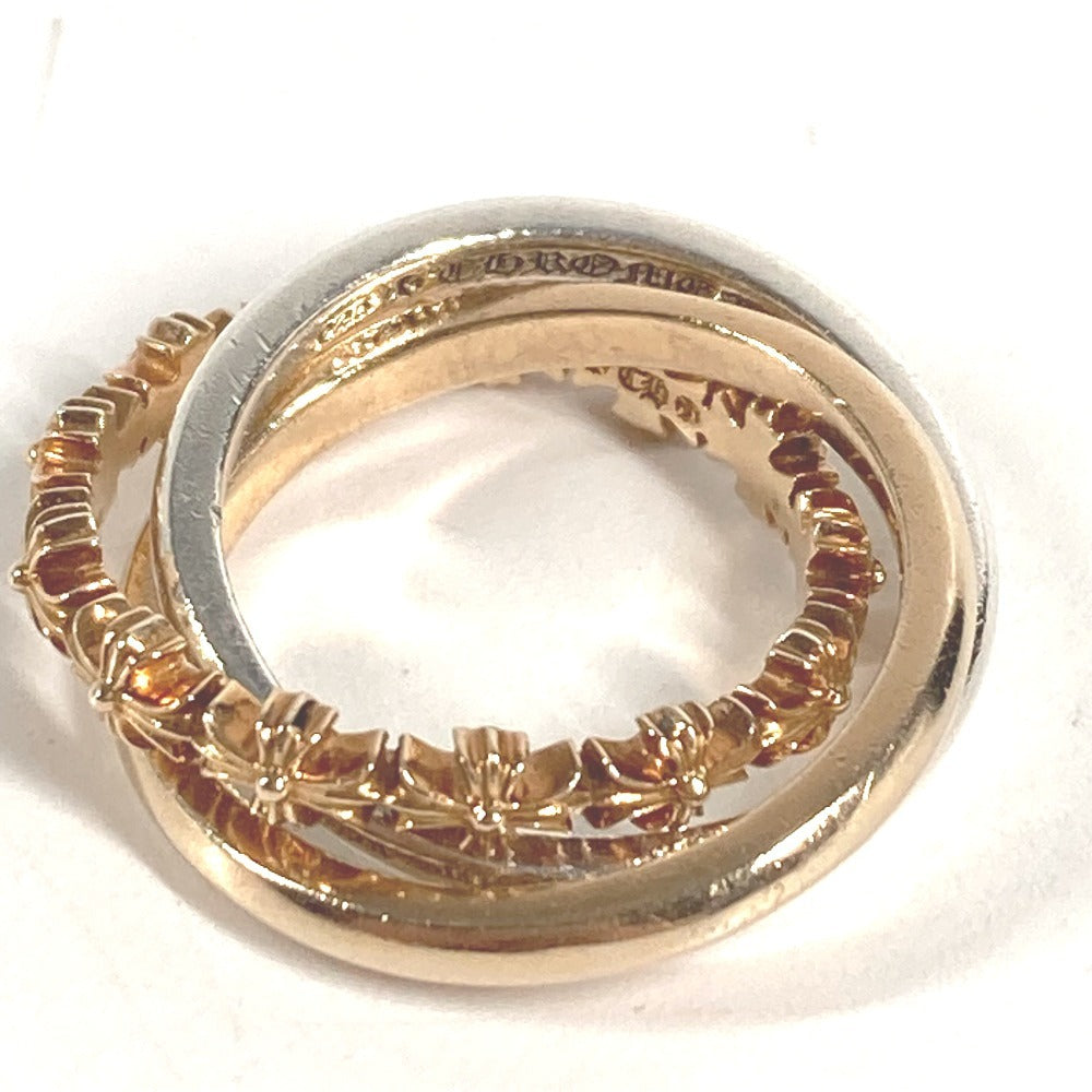 CHROME HEARTS K22 22K Gold TINY E CH PLUS BAND TRPL Tiny ECH Plus Triple Accessory Jewelry Ring K22 Unisex Gold
