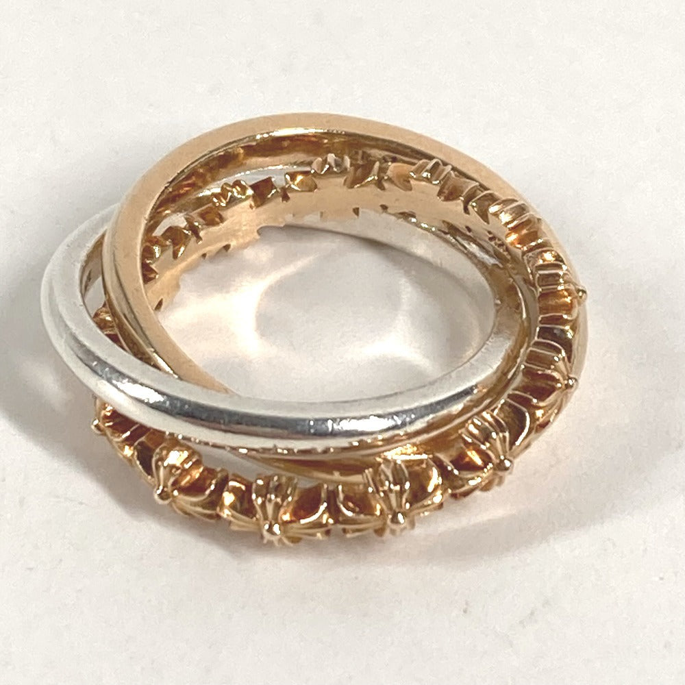 CHROME HEARTS K22 22K Gold TINY E CH PLUS BAND TRPL Tiny ECH Plus Triple Accessory Jewelry Ring K22 Unisex Gold