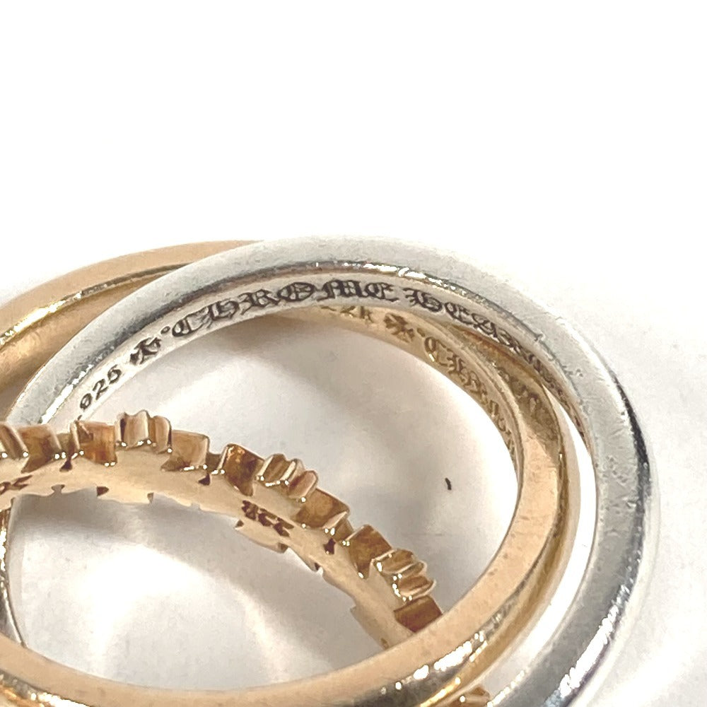 CHROME HEARTS K22 22K Gold TINY E CH PLUS BAND TRPL Tiny ECH Plus Triple Accessory Jewelry Ring K22 Unisex Gold