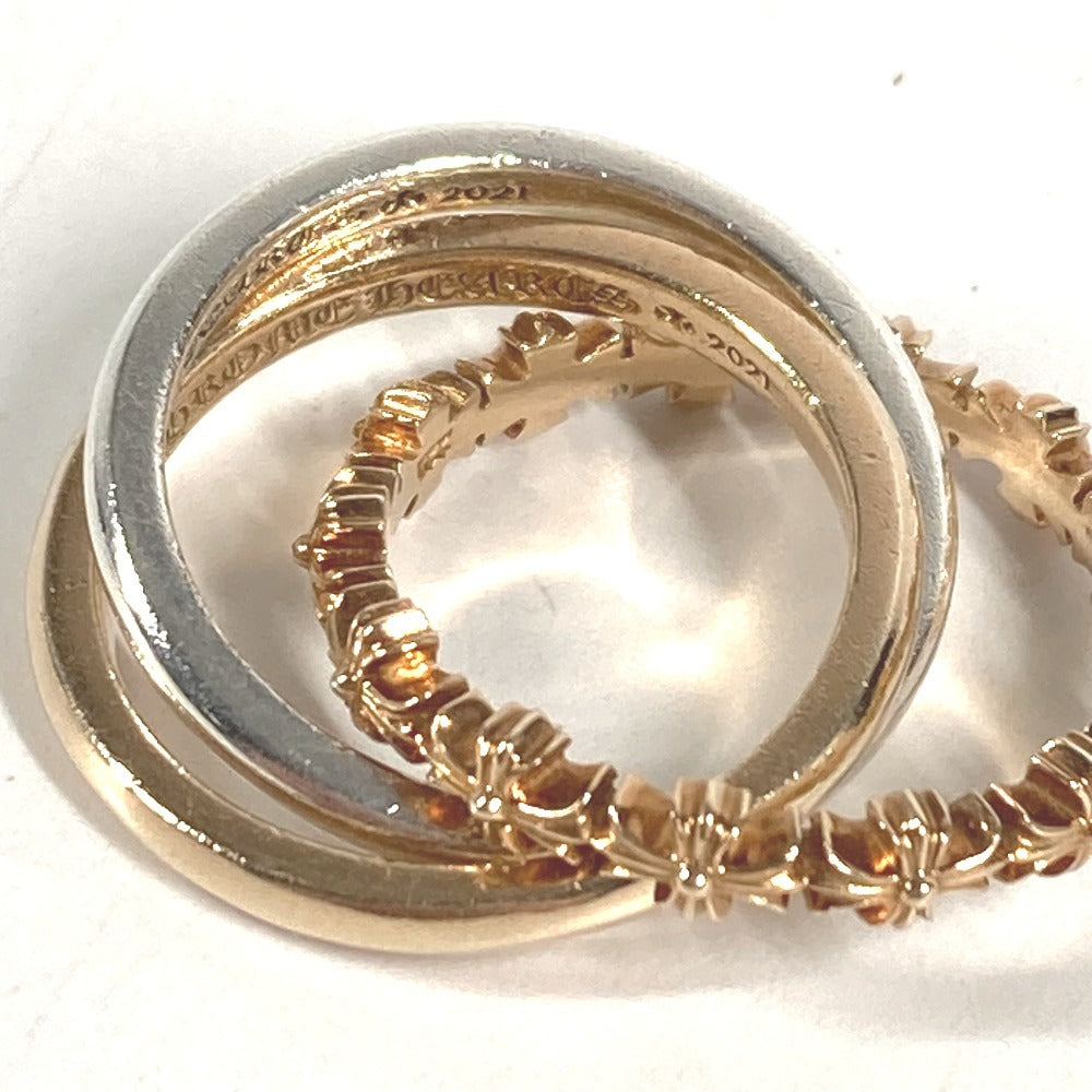 CHROME HEARTS K22 22K Gold TINY E CH PLUS BAND TRPL Tiny ECH Plus Triple Accessory Jewelry Ring K22 Unisex Gold