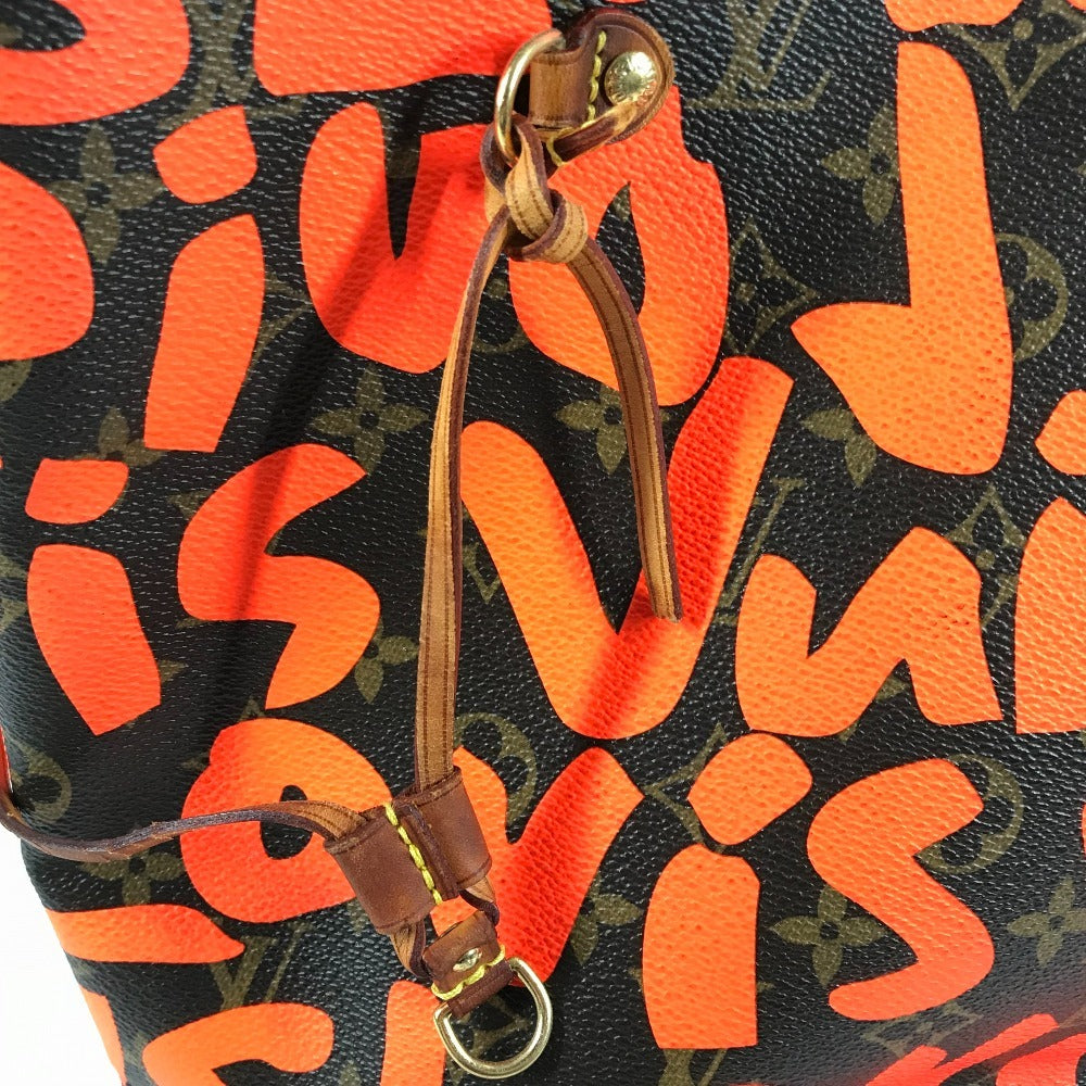 LOUIS VUITTON M93702 Monogram Graffiti Neverfull GM Neverfull GM Bag Shoulder Tote Bag Monogram Graffiti Canvas Women's Orange