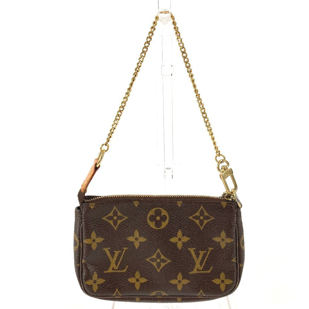 LOUIS VUITTON M60153 Monogram Mini Pochette Accessoires T&B Chain Bag, Pouch, Handbag, Monogram Canvas, Women's, Brown