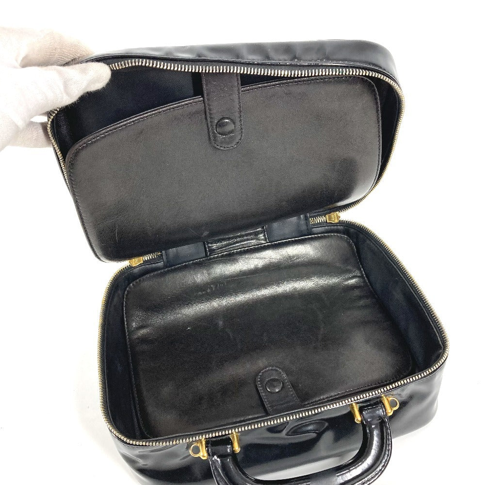 CHANEL 2WAYバッグ CC ココマーク ロゴ バニティバッグ カバン ショルダーバッグ BOX ボックス ハンドバッグ エナメル レディース ブラック