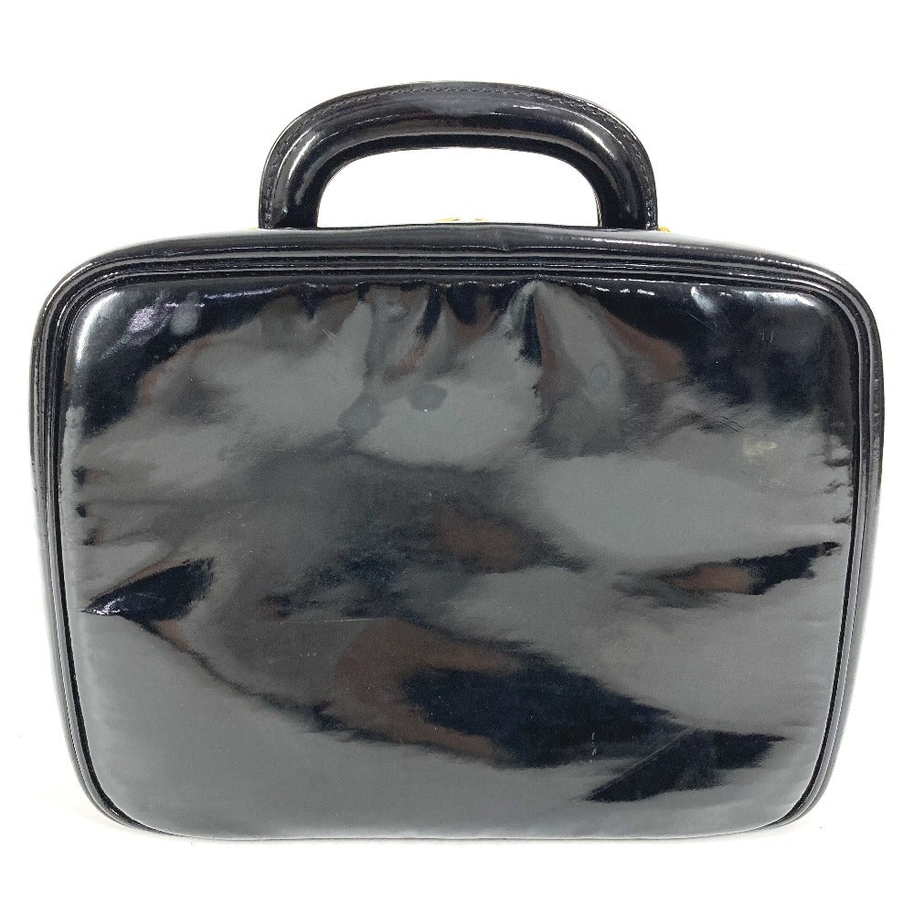 CHANEL 2WAYバッグ CC ココマーク ロゴ バニティバッグ カバン ショルダーバッグ BOX ボックス ハンドバッグ エナメル レディース ブラック