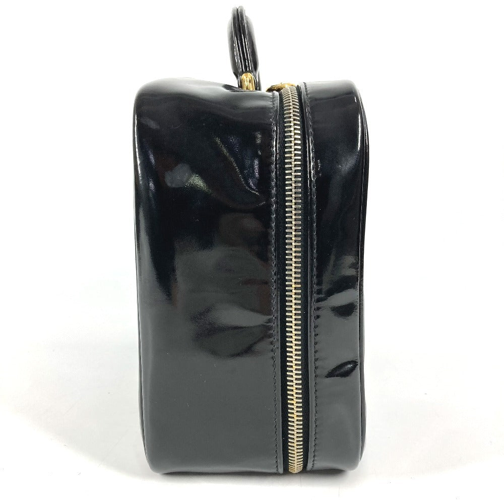 CHANEL 2WAYバッグ CC ココマーク ロゴ バニティバッグ カバン ショルダーバッグ BOX ボックス ハンドバッグ エナメル レディース ブラック