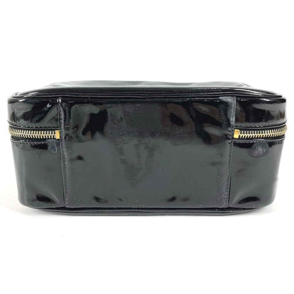 CHANEL 2WAYバッグ CC ココマーク ロゴ バニティバッグ カバン ショルダーバッグ BOX ボックス ハンドバッグ エナメル レディース ブラック