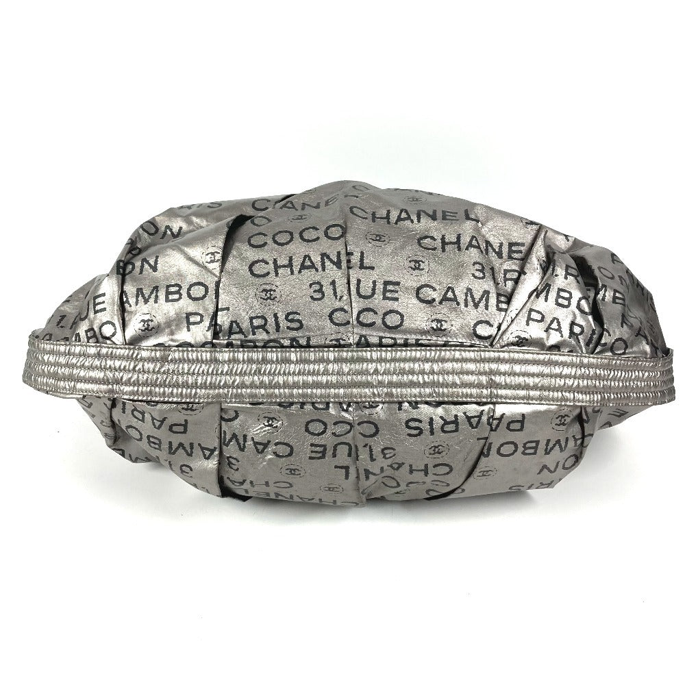 CHANEL アンリミテッド ロゴ 斜め掛け カバン ポシェット ショルダーバッグ ナイロンキャンバス レディース シルバー