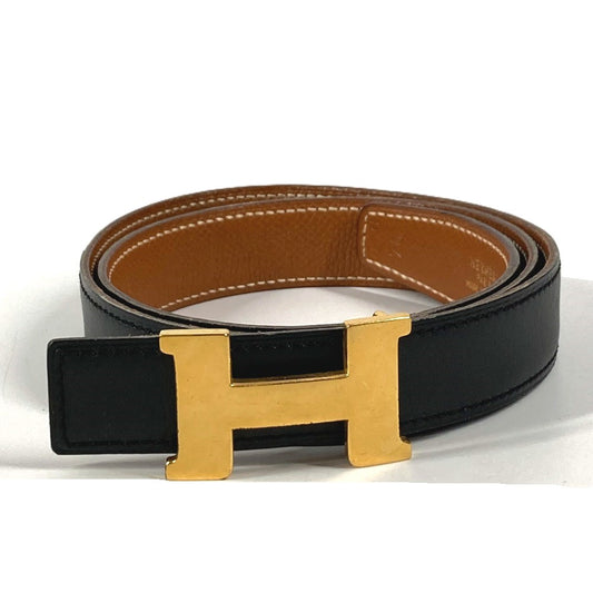 HERMES Hベルト ファッション小物 アクセサリー ベルト レザー レディース ブラック