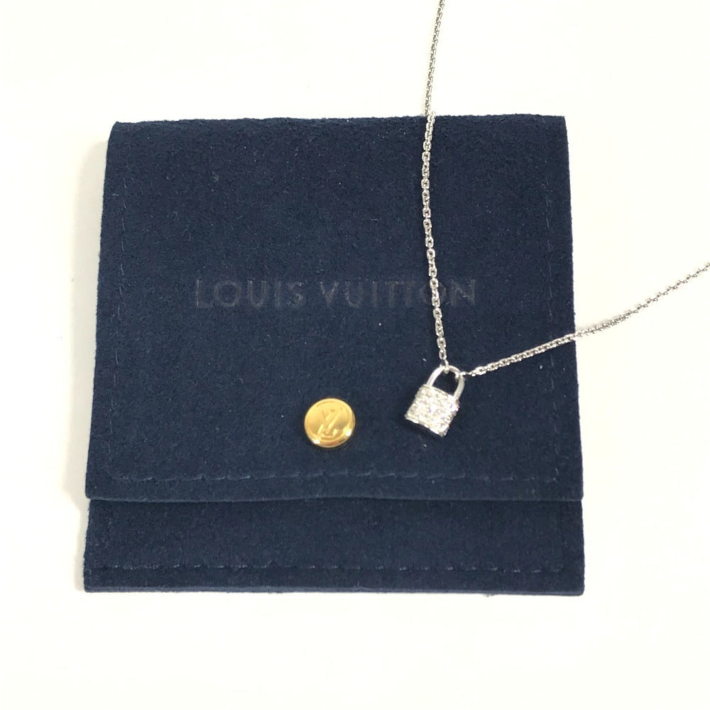 LOUIS VUITTON Q93560 Diamond Pendant Lockit XS Diamond Accessory Jewelry Gold K18 18K Necklace WG750 Unisex Silver