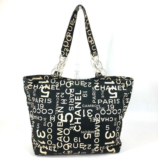 CHANEL Bisea Line CC Coco Mark Logo Shoulder Bag Handbag Shoulder Pouch Tote Bag Canvas Women's Black