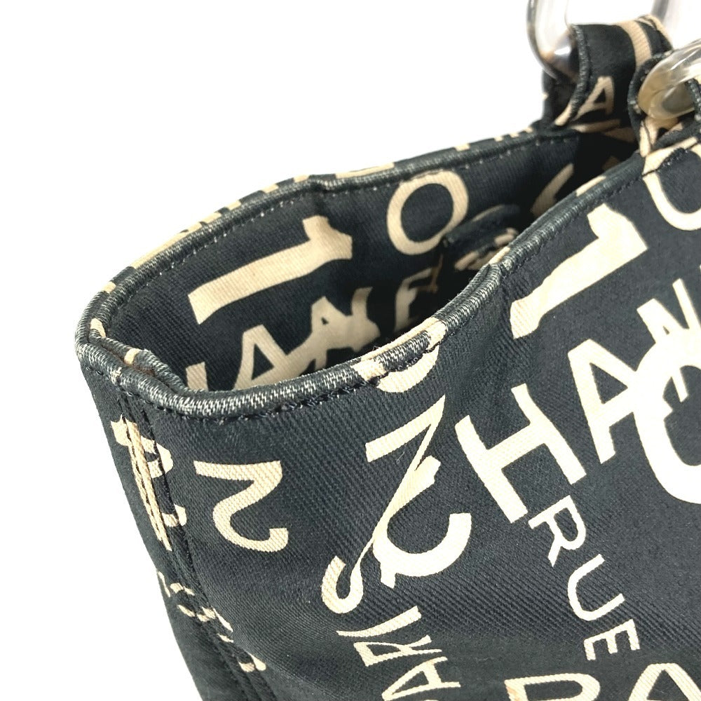 CHANEL バイシーライン CC ココマーク ロゴ ショルダーバッグ カバン 肩掛け 携帯ポーチ トートバッグ キャンバス レディース ブラック