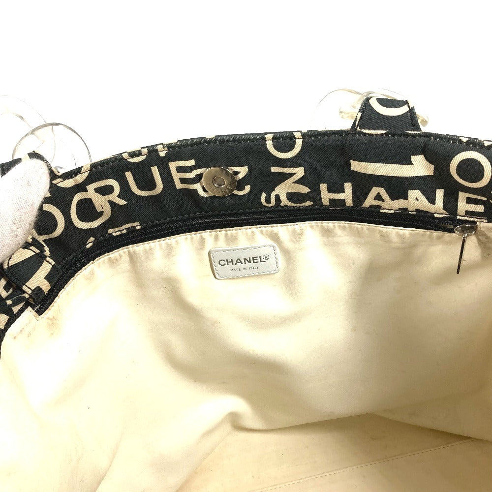 CHANEL バイシーライン CC ココマーク ロゴ ショルダーバッグ カバン 肩掛け 携帯ポーチ トートバッグ キャンバス レディース ブラック