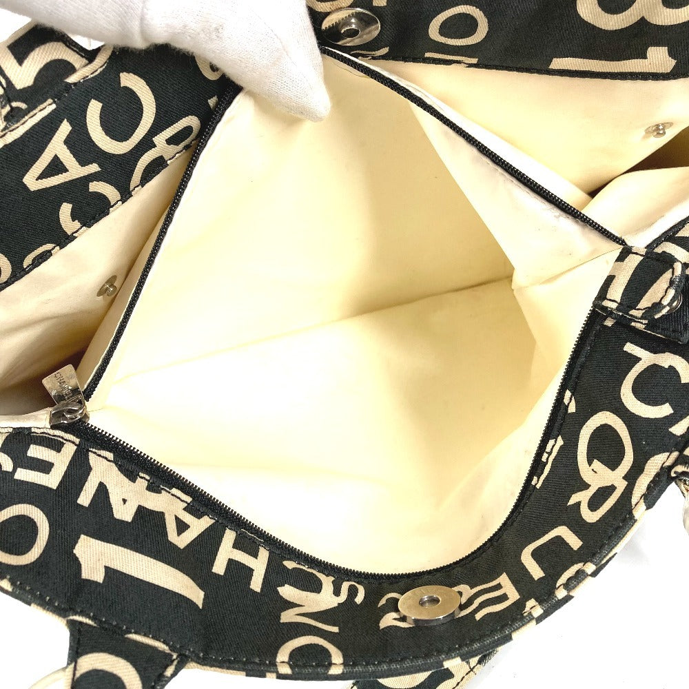 CHANEL バイシーライン CC ココマーク ロゴ ショルダーバッグ カバン 肩掛け 携帯ポーチ トートバッグ キャンバス レディース ブラック