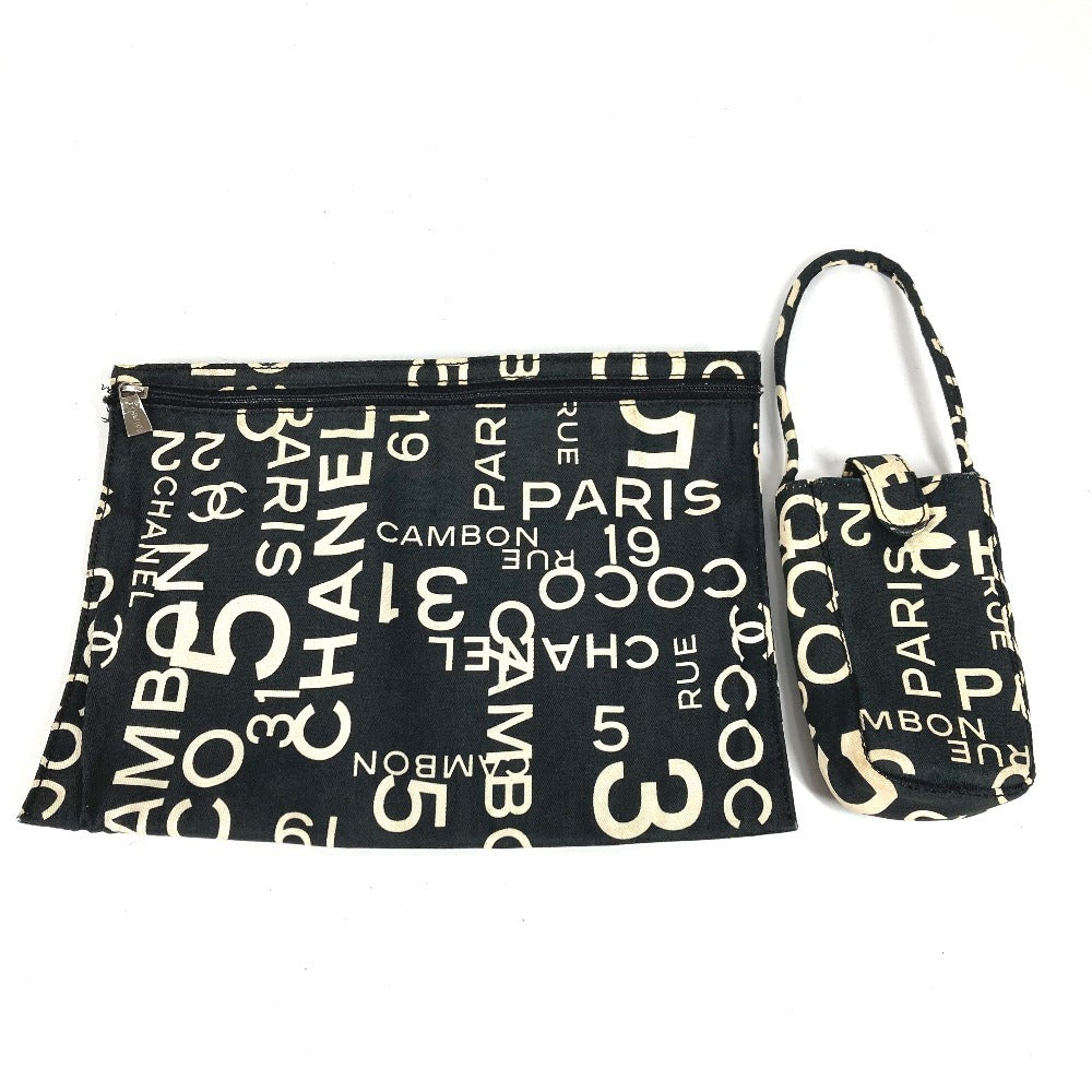 CHANEL バイシーライン CC ココマーク ロゴ ショルダーバッグ カバン 肩掛け 携帯ポーチ トートバッグ キャンバス レディース ブラック
