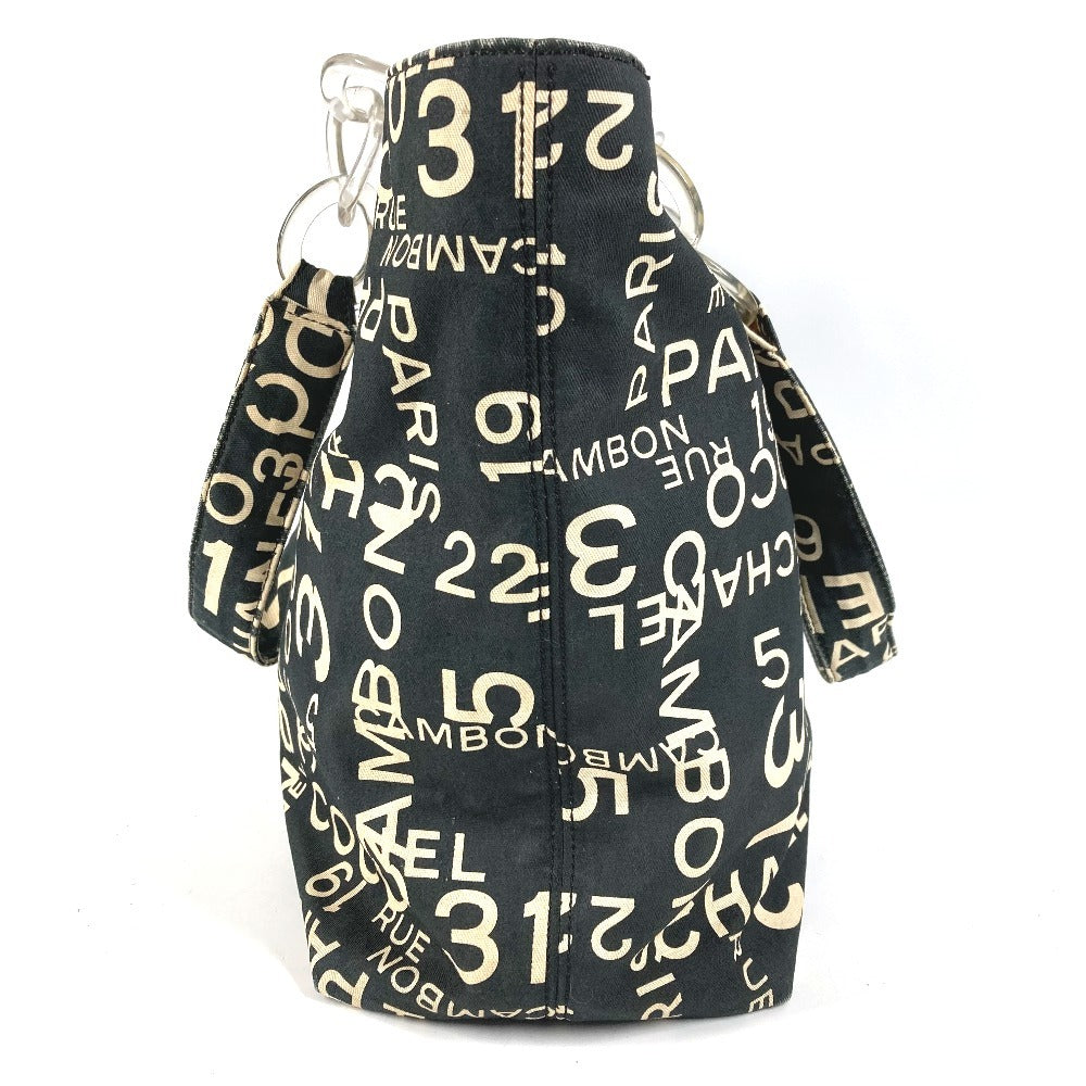 CHANEL バイシーライン CC ココマーク ロゴ ショルダーバッグ カバン 肩掛け 携帯ポーチ トートバッグ キャンバス レディース ブラック
