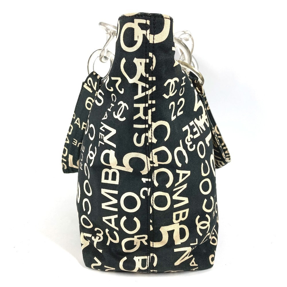 CHANEL バイシーライン CC ココマーク ロゴ ショルダーバッグ カバン 肩掛け 携帯ポーチ トートバッグ キャンバス レディース ブラック