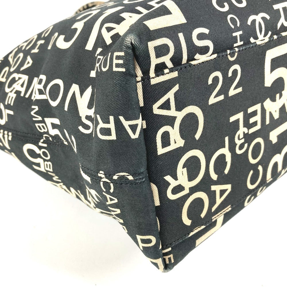 CHANEL バイシーライン CC ココマーク ロゴ ショルダーバッグ カバン 肩掛け 携帯ポーチ トートバッグ キャンバス レディース ブラック