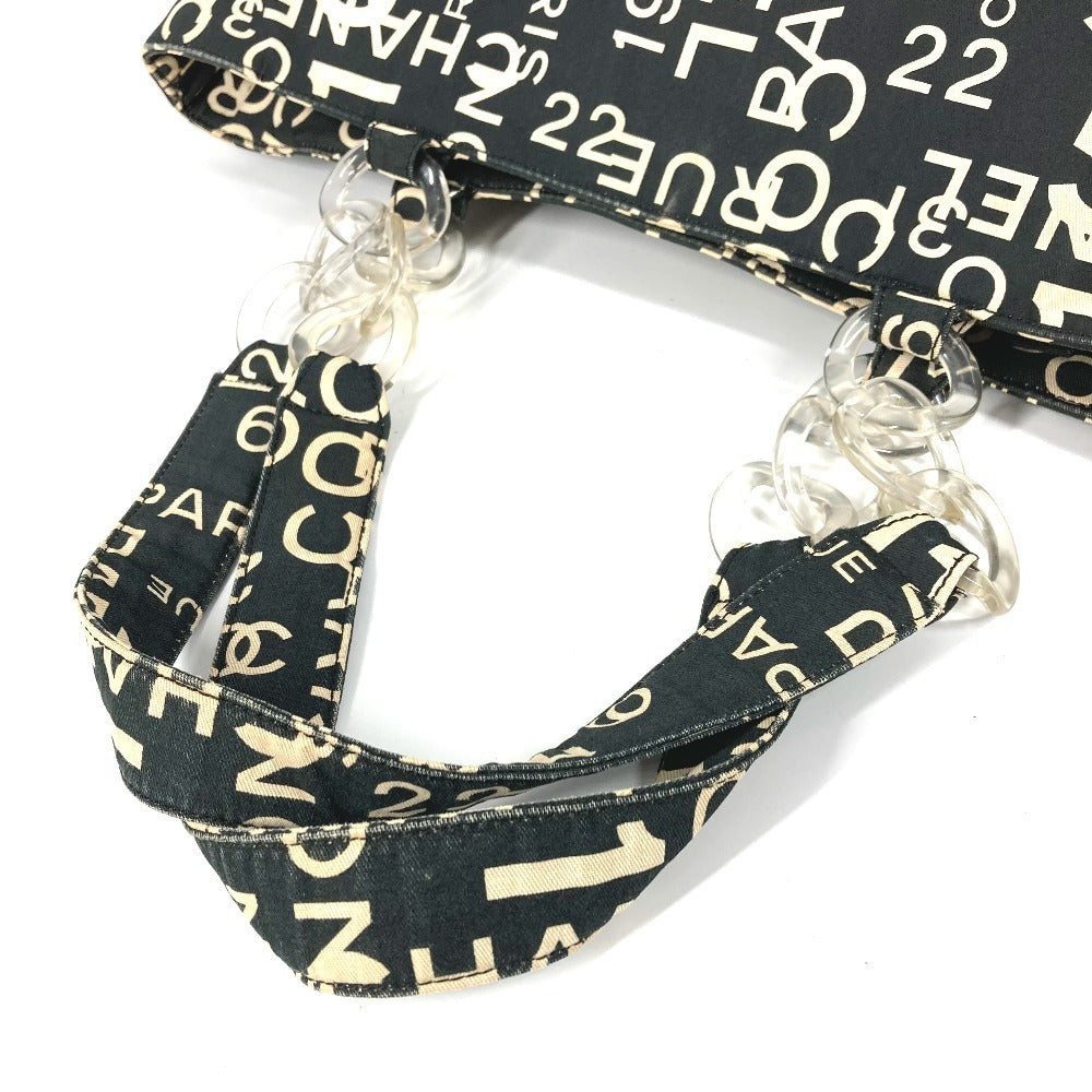 CHANEL バイシーライン CC ココマーク ロゴ ショルダーバッグ カバン 肩掛け 携帯ポーチ トートバッグ キャンバス レディース ブラック