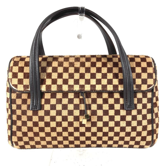 LOUIS VUITTON M92131 Damier Sauvage Lion Bag Flap Tote Bag Handbag Haircalf Women's Brown