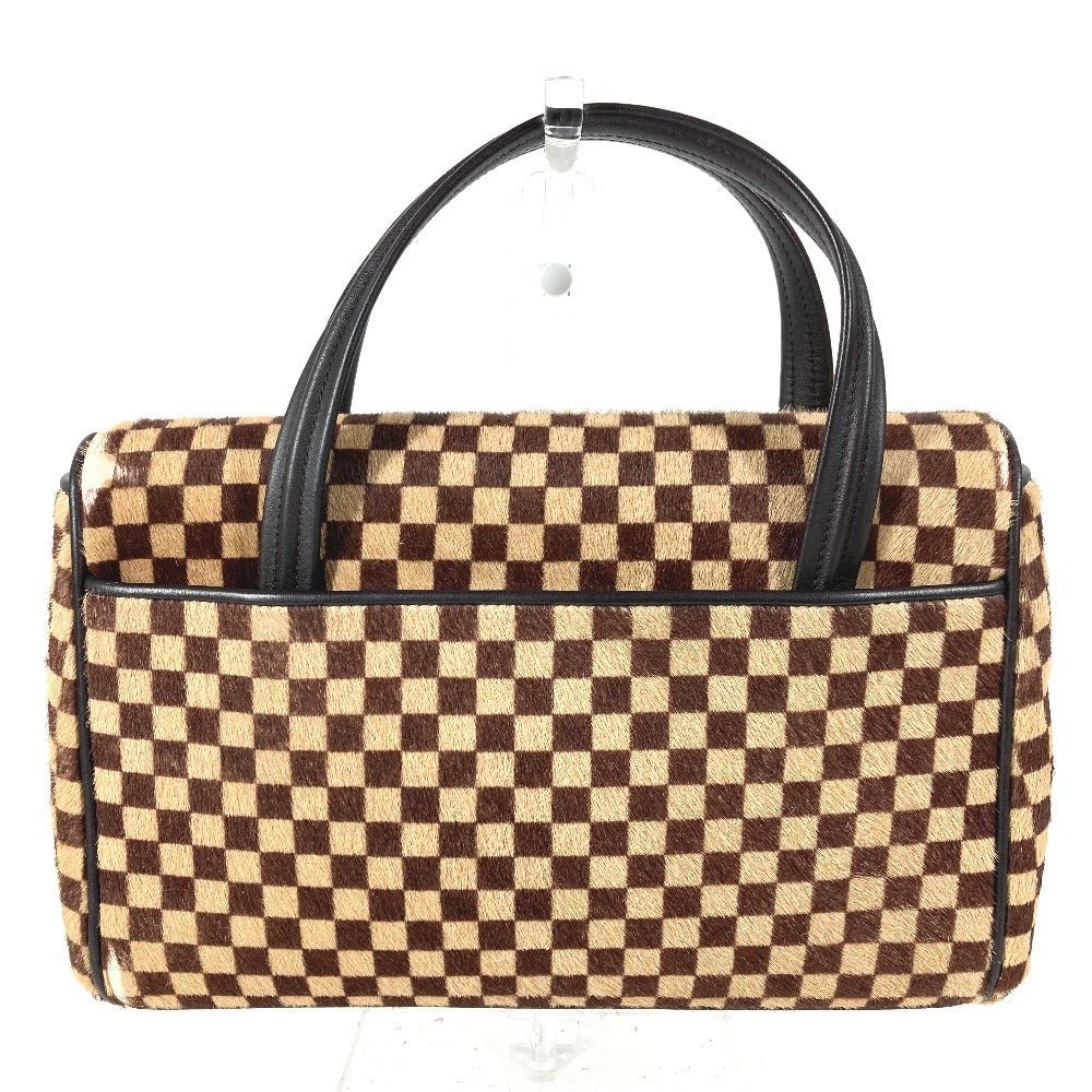 LOUIS VUITTON M92131 ダミエソバージュ ライオン カバン フラップ トートバッグ ハンドバッグ ハラコ レディース ブラウン